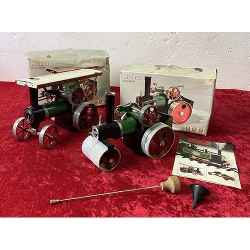 43 - Mamod Steam Engines. A live steam traction engine and steam roller. Light the fire and boil for six ... 