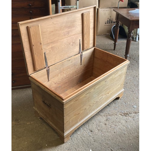 378 - Large pine solid chest