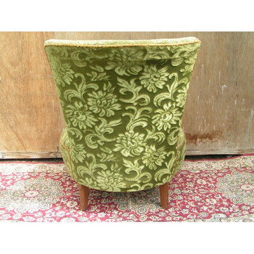 365 - Petite green brocade bun/pouffe chair