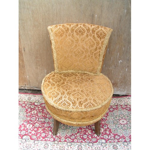 366 - Gold brocade petite bun/pouffe chair