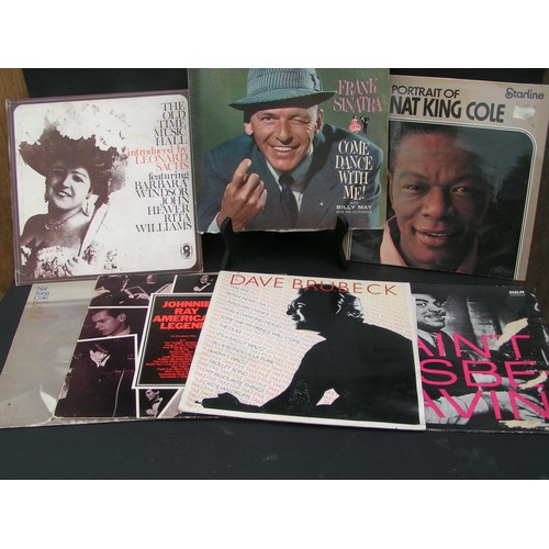 42 - LPs  Frank Sinatra Fats Waller Dave Brubeck Jonnie Ray Nat King Cole x 2