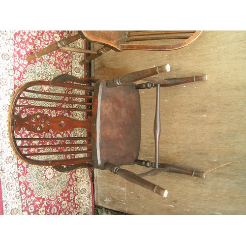 377 - 6 Chairs 1 Carver 5 dining seats Early 'wheelback' Windsor chairs