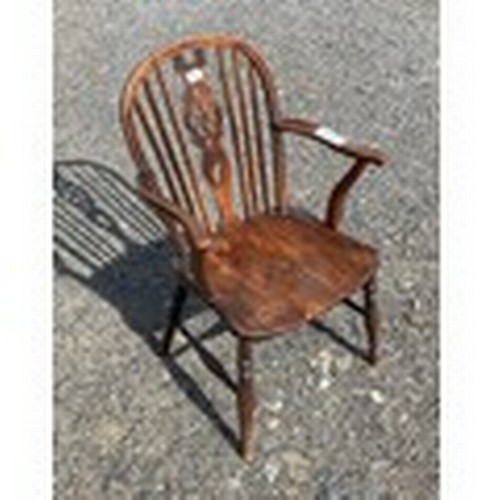 377 - 6 Chairs 1 Carver 5 dining seats Early 'wheelback' Windsor chairs