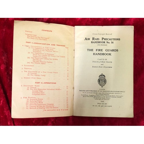 295 - WWII - The Fire Guards Handbook - Air Raid Precautions Handbook No.14 (1st Edition) dated 1942