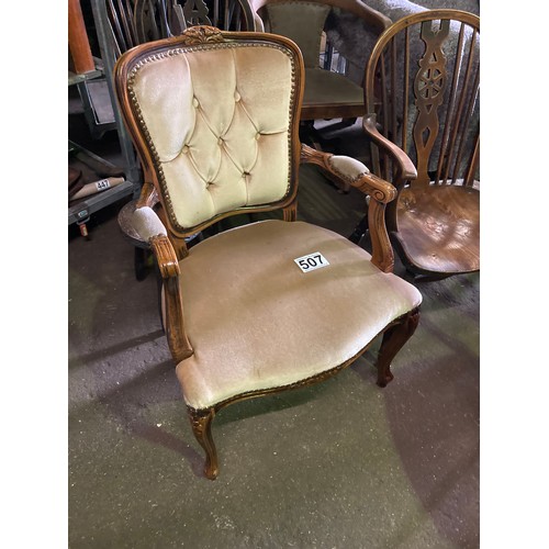 507 - Low seated button back armchair