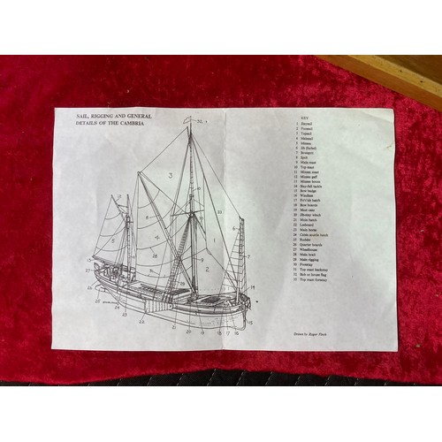 298 - Superb very large scale boxed model boat; a Thames Sailing Barge (needs assembing) with photos and p... 