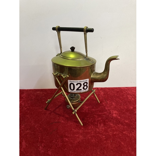 28 - Brass spirit Kettle on stand