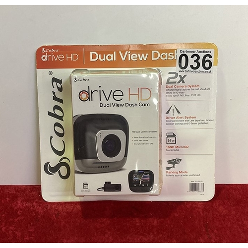 36 - Brand new Cobra Drive HD dual view Dash Cam