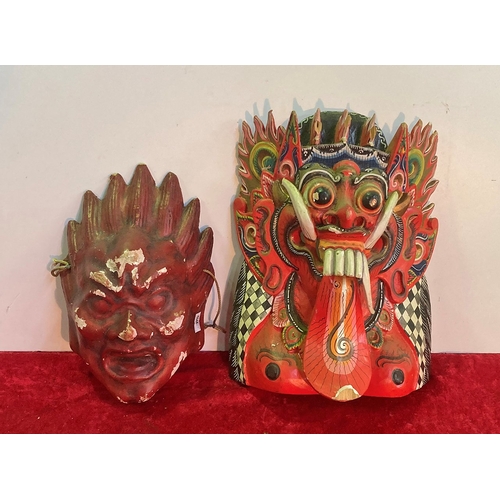 108 - 2 Oriental Wall Hanging Masks