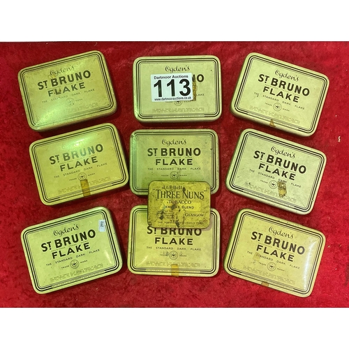113 - Ten vintage tobacco tins in good condition