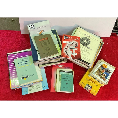 144 - Collection of Engineering manuals, advertising and paperwork (approx 1970s)