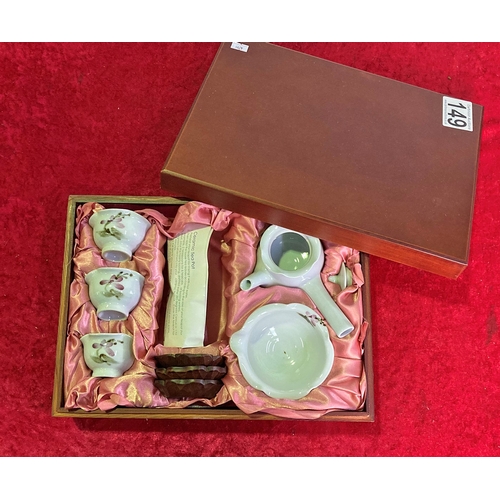 149 - Oriental Tea Set, in smart wooden box