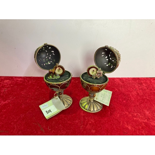 301 - Pair of Brass Rue Moliere music boxes