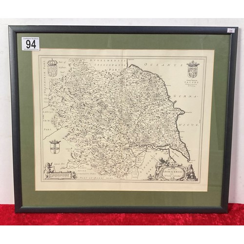 94 - Framed Map of Yorkshire