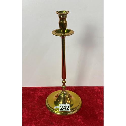 242 - Large brass candlestick (approx 18