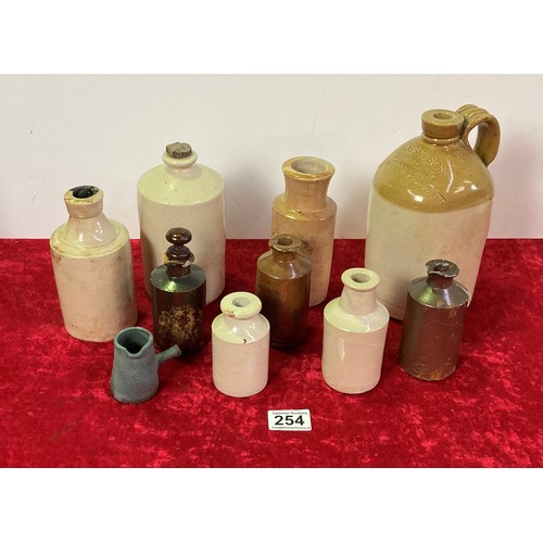 254 - Ten earthenware pots and jugs