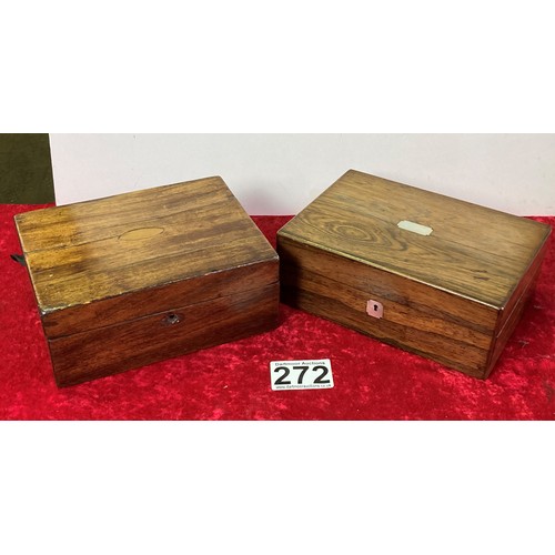 272 - Two wood jewellery boxes