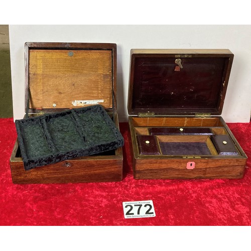 272 - Two wood jewellery boxes