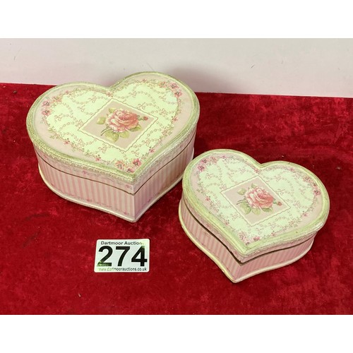 274 - Two Jewellery boxes with Costume Jewellery