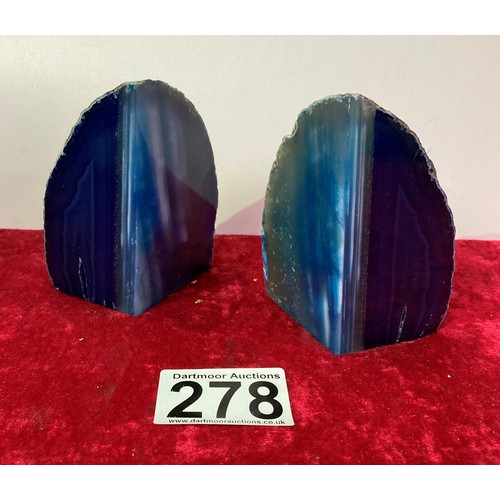 278 - Beautiful Blue Crystal Book Ends