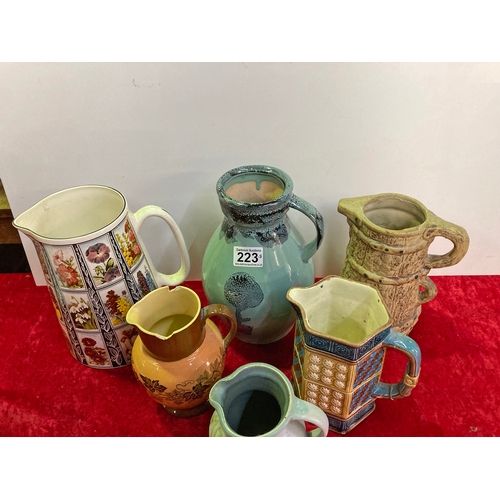 223 - Jugs, large and small (x7)