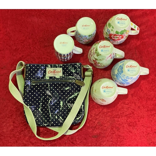 259 - Six Cath Kidston coffee mugs and a Cath Kidston handbag