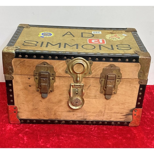 289 - Vintage Mini Storage Trunk with banding