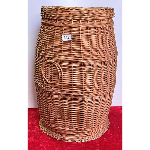 293 - Wicker Laundry Basket with lid