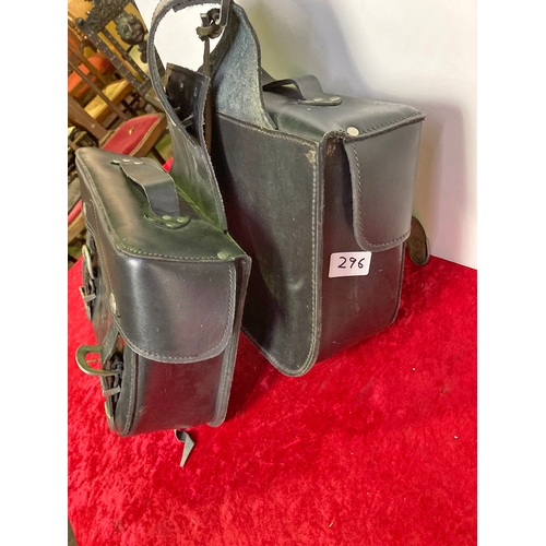 296 - Leather Motorbike Panniers