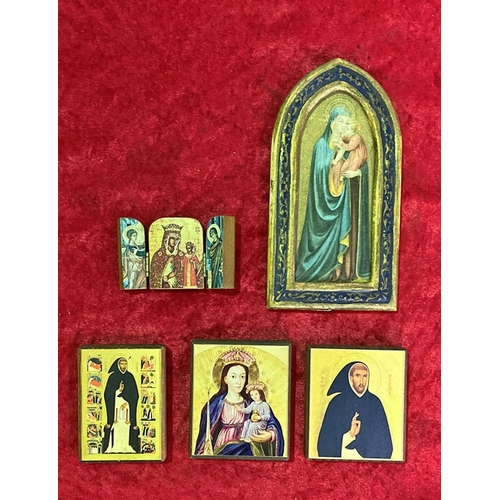 92 - Collection of religious miniature pictures including saints