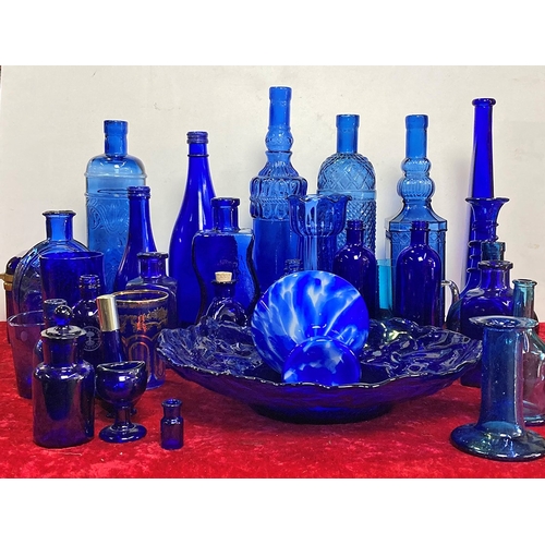 281 - Large collection of blue glass inlcuding vintage and modern items