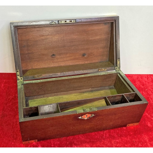 348 - Wooden box with brass edges and handles