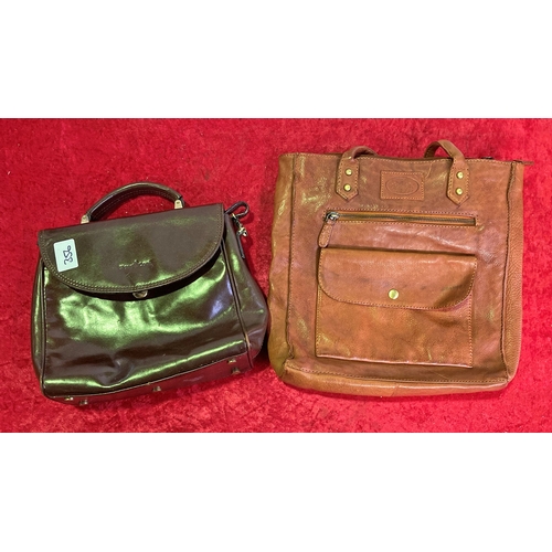 356 - 2 vintage leather handbags