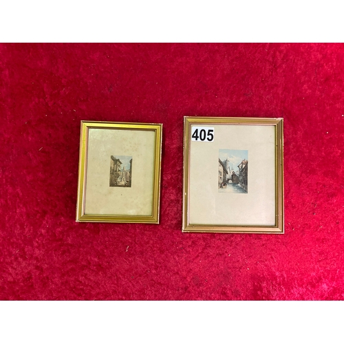 405 - Frederick Mercer. Two fine quality miniature watercolours of Rouen, France and Schaffhausen, Switzer... 