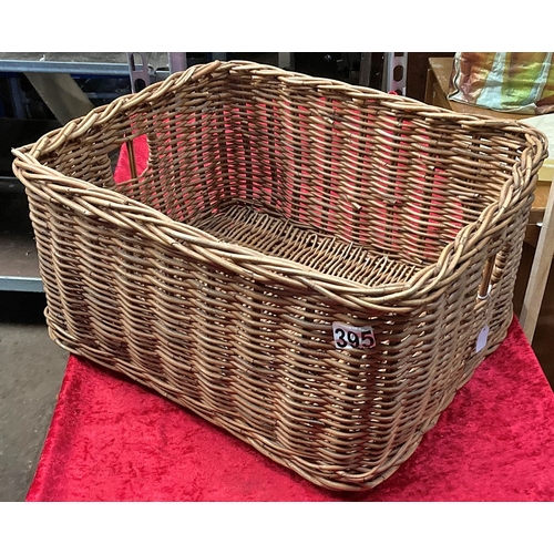 395 - Large, square Wicker Basket