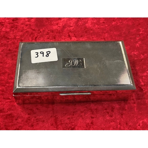 398 - Silver Box 17x9x4cm Birmingham 1961 with fitted wooden liner, 360g (inc wooden liner)