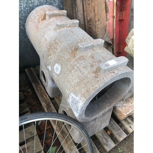 4 - Two large metal engineering moulds that could be used as garden features!