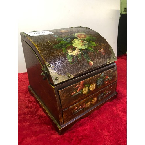 104 - Beautifully painted writing box with drawers