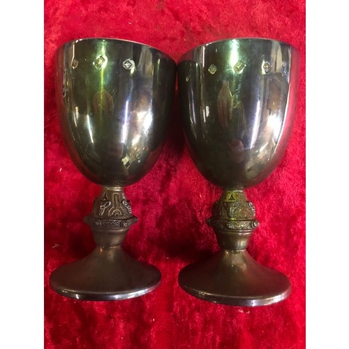 623 - Pair of silver goblets, Sheffield 1997, R&S Ltd, 250g