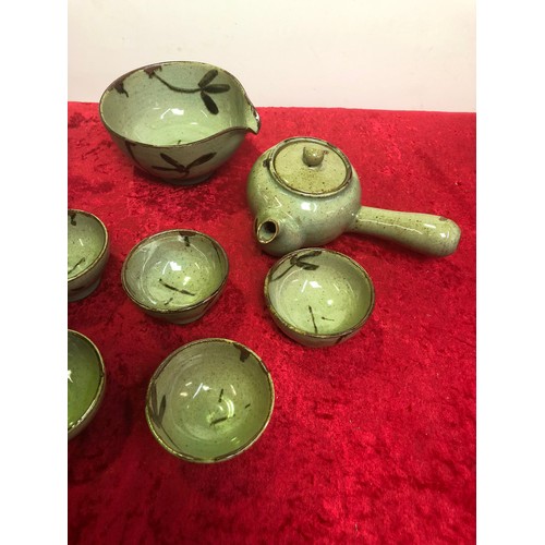 633 - Collection of Chinese pottery tea pots and bowls