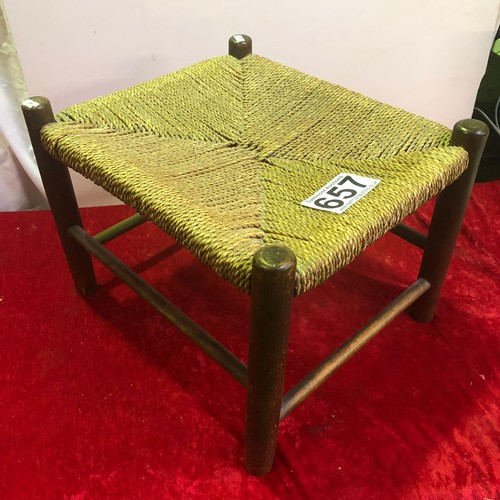 657 - Large rush seated stool