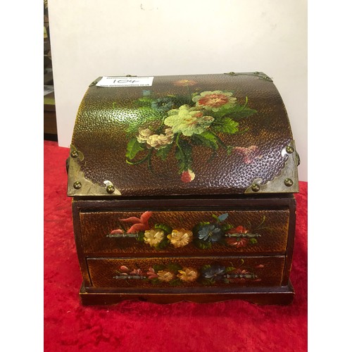 95 - Beautifully painted writing box with drawers