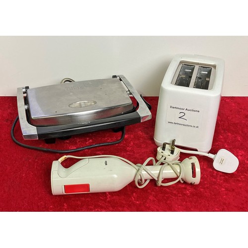 2 - Panini grill, toaster and hand mixer