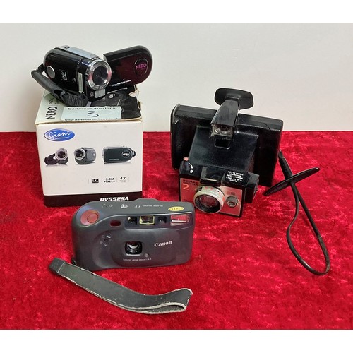 3 - Canon 35mm, Polaroid Square Shooter and Nero digital cameras