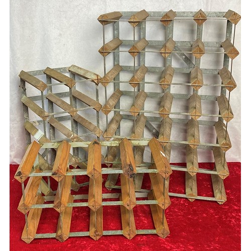 7 - 1 large and 2 small wooden wine racks