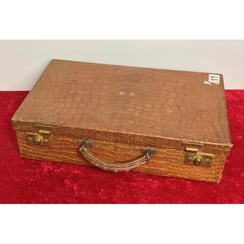 11 - Vintage Asprey crocodile skin briefcase
