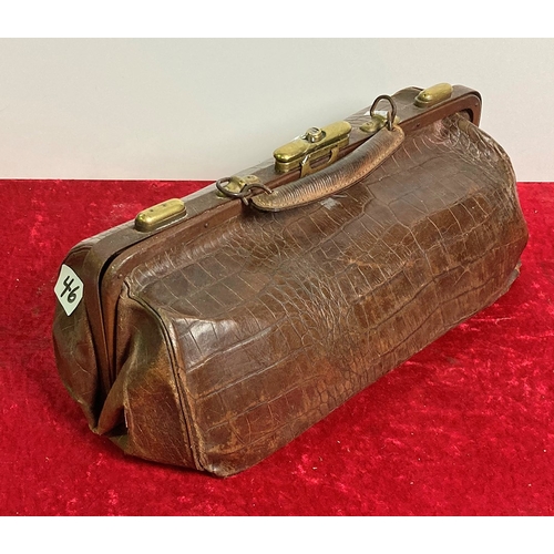 46 - Crocodile skin Gladstone bag by F.A.M. Paris (clasp a/f)