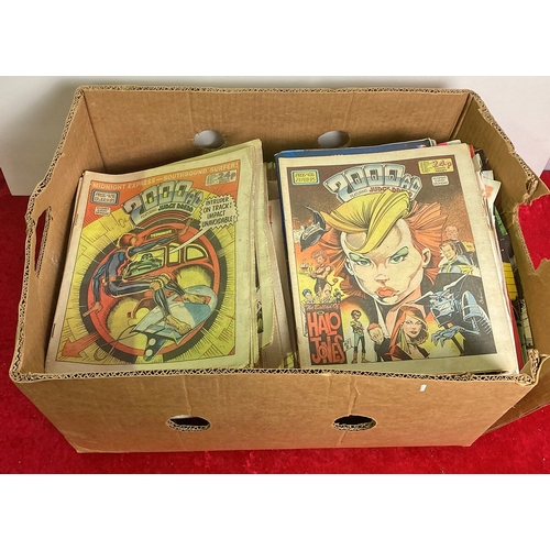71 - Box of 2000AD featuring Judge Dredd comics