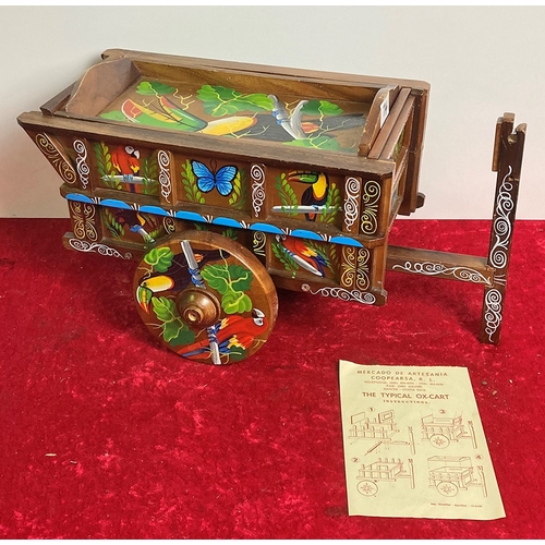 74 - Beautifully hand-painted Costa Rican wooden cart