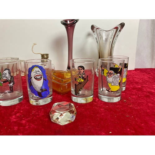 75 - Quantity of collectible glass inc. vintage political themed drinking glasses